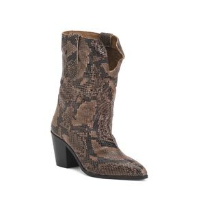 Matisse Leather Vinter Heel Boots Brown Snake Print Women’s Size 8 Western Style